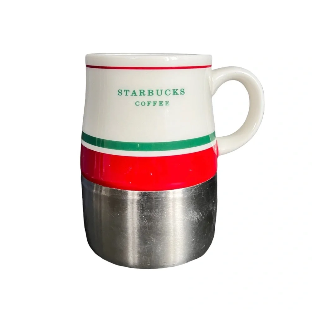 Starbucks | Dining | Starbucks Coffee 206 Ceramic Top Stainless Steel  Bottom Travel Cup Mug 4 Fl Oz | Poshmark